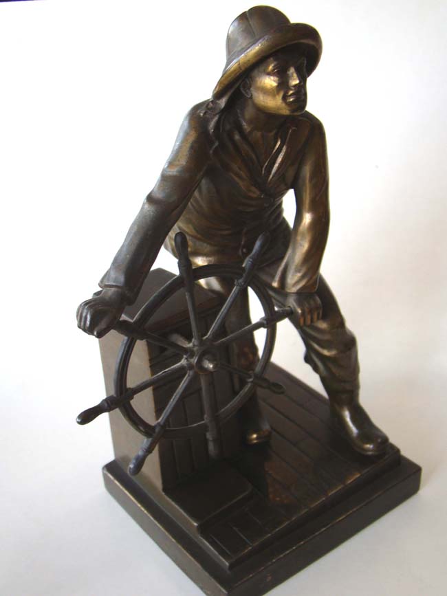 An early pair of "Memorial to the Gloucester Fisherman" bookends circa 1925 — image 2